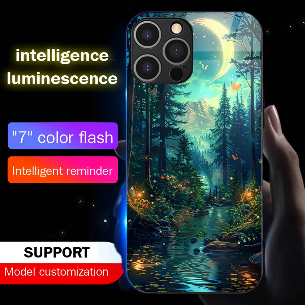 Чехол для телефона Pretty Dreamy Forest со светодиодной подсветкой и вспышкой для Samsung S25 S24 S23 S22 S21 S20 FE Plus Ultra (art.: 3920cd68aa182) - 3920cd68aa182