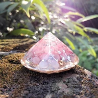 energy gem orgonite pyramid for pink crystal and copper handmade orgone generator reiki healing meditation tools