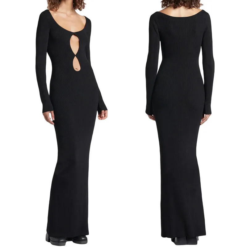 

Female Chic Elegant Dress Evening Party Fall Winter Clothes 2022 Vintage Sexy Bodycon Deep V Neck Long Sleeve Dress Night Club
