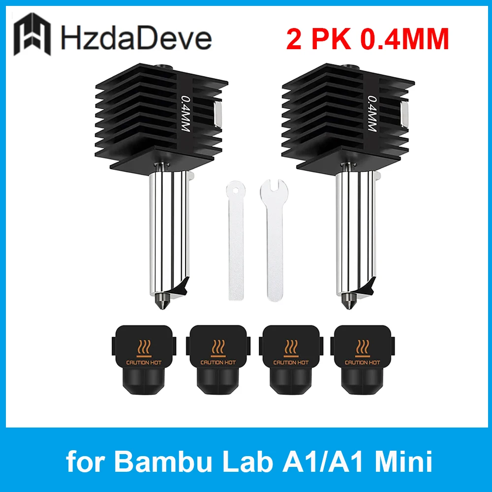 Фото Комплект хотэнда HzdaDeve A1 Mini/A1 (0.2 мм, 0.4 мм, 0.6 мм) для 3D-принтера: экструдер с улучшенной печатающей головкой и высокотемпературным стальным соплом №5