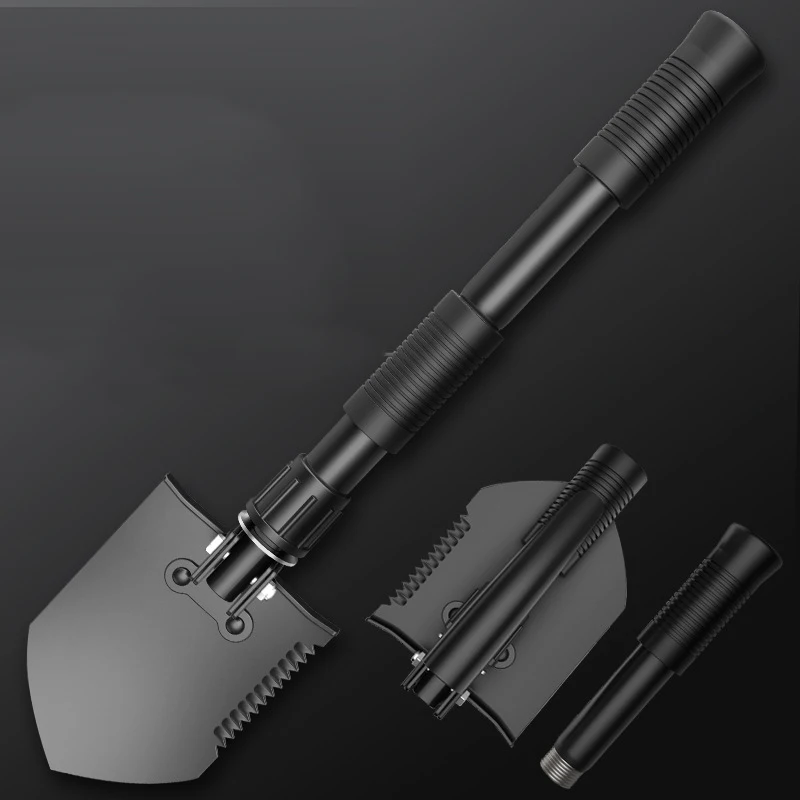 

Folding Survival Shovel Pick Heavy Duty Carbon Steel Military Style Entrenching Tool Camping Gardening Beach Digging Dirt Sand