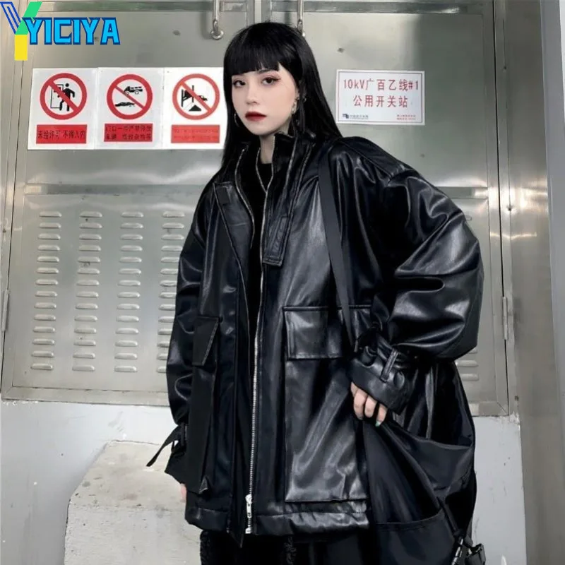 YICIYA Jackets For Women 2023 Fashion Spring New In Outerwears O-Neck Long Sleeve With Pockets Decoration Y2k Ladies Chic Coats