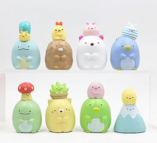

8 шт. Аниме фигурки Sumikkogurashi Kawaii, детская игрушка, Мультяшные Коллекционные Фигурки для подарка другу