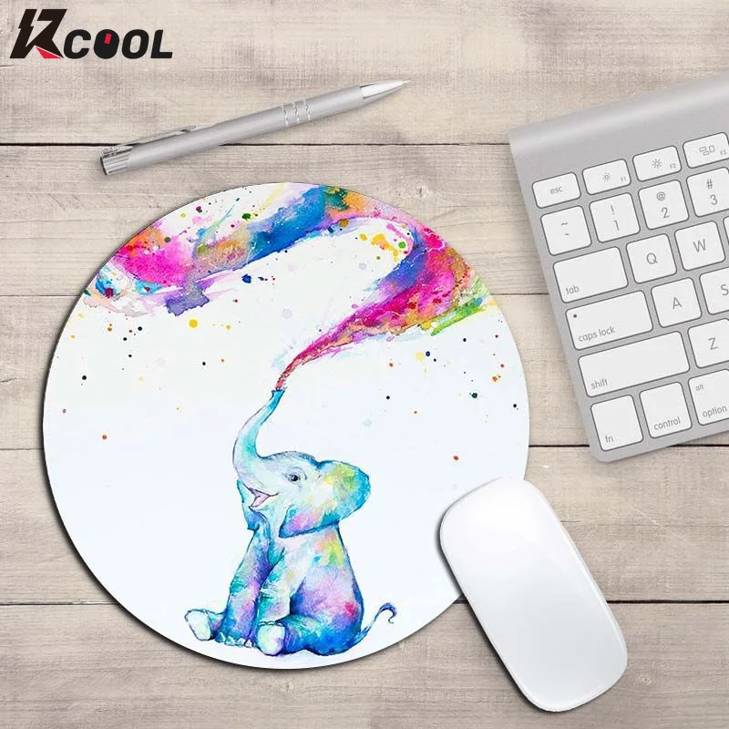 

Круглый Нескользящий Резиновый коврик для мыши с изображением слона