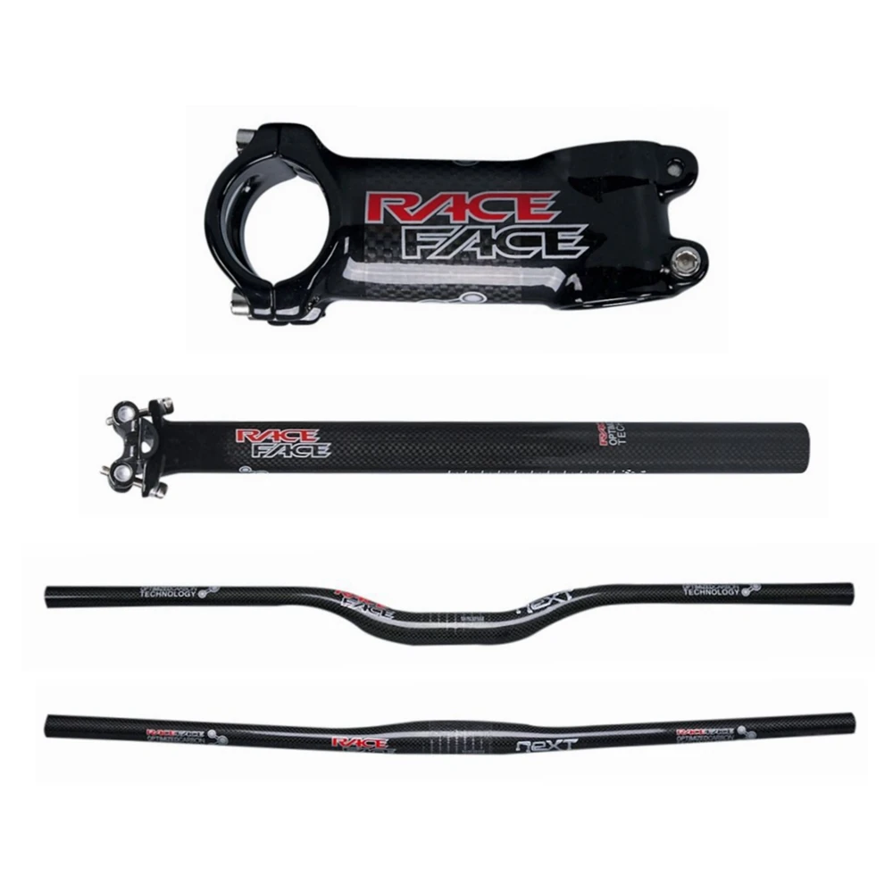 

Race Face Next Glossy 3K Carbon Bicycle MTB Bars Sets Bike Rise or Flat Handlebar + Stem + Seatpost Mountain Bike Parts
