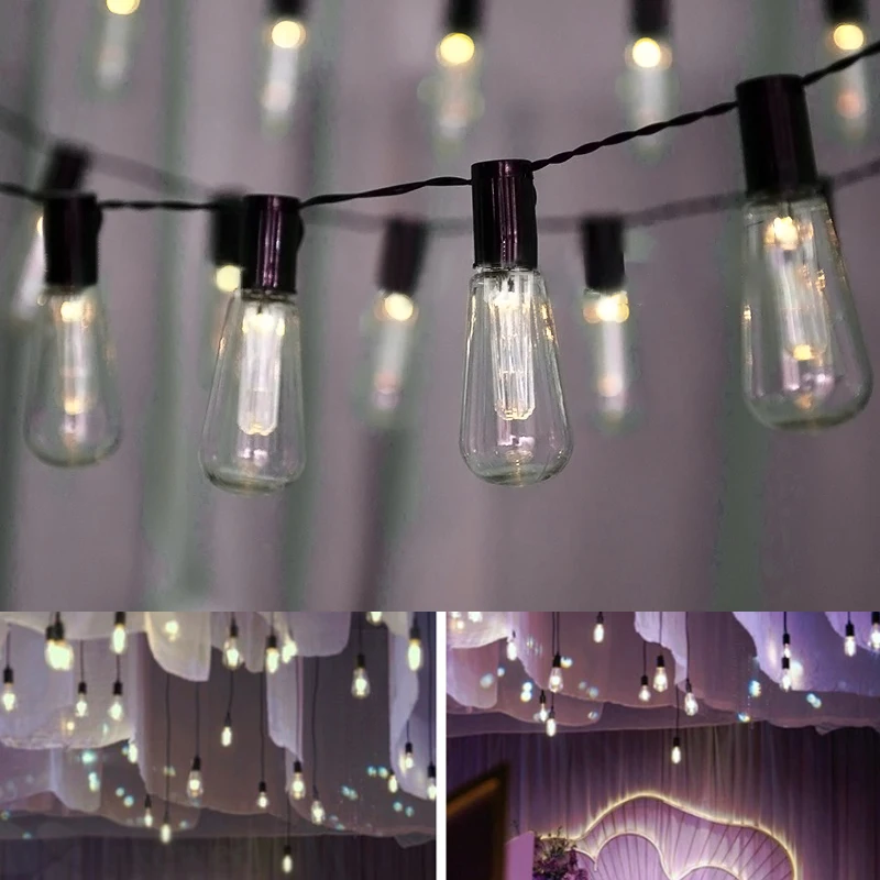 Светодиодная Водонепроницаемая гирлянда на солнечной батарее свадебная уличная