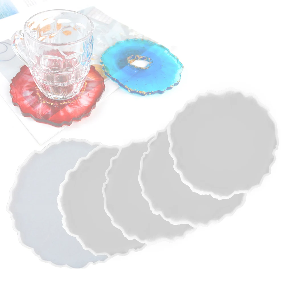 

5 шт., круглые силиконовые подставки для чашек, в форме волны
