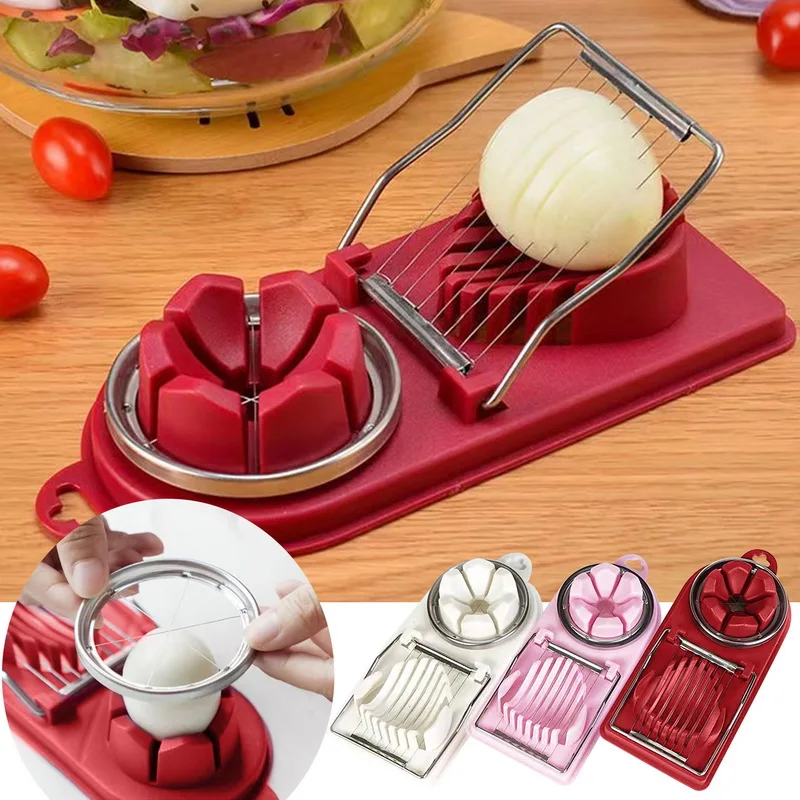 

Multifunctional Upgrade Egg Cutting Stainless Steel Slicer Sectioner Mold Flower-Shape Luncheon Meat Tools Kitchen Gadgets