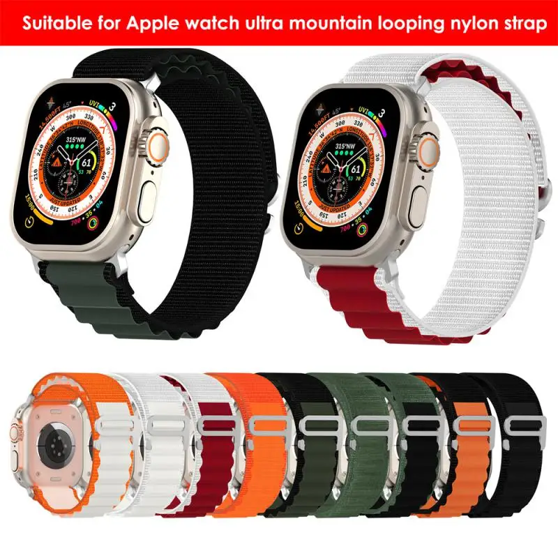 

Ремешок силиконовый нейлоновый Ультра для Apple Watch 38/40/41 мм, универсальный гофрированный браслет для Apple Watch 4/5/6/SE 42/44/45/49 мм