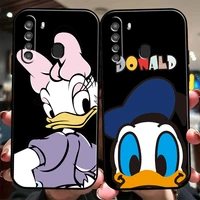 disney donald duck cartoon phone case for samsung galaxy s20 s20fe s20 ulitra s21 s21fe s21 plus s21 ultra back black