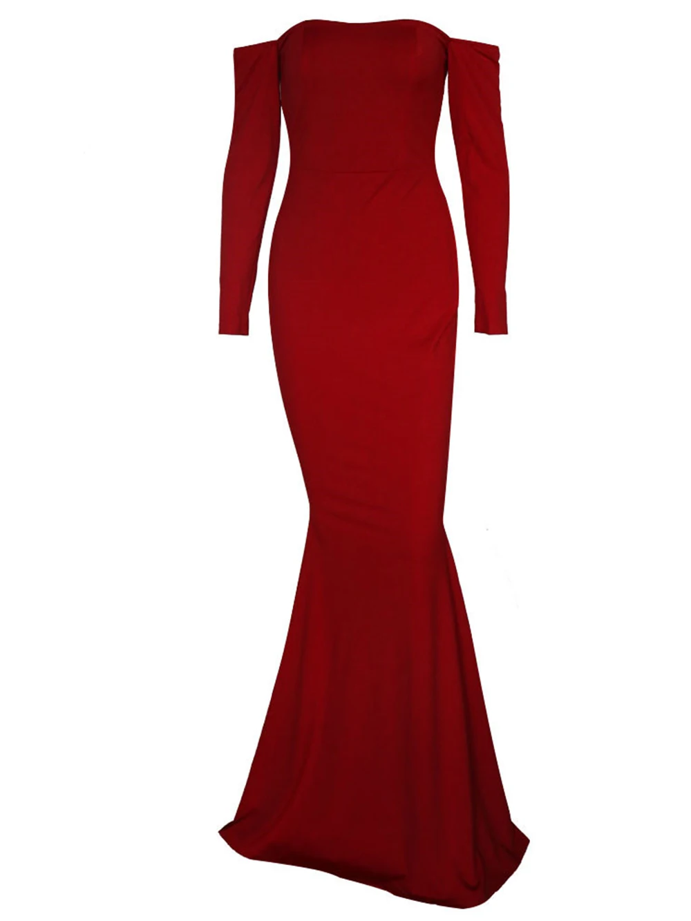 Strapless Black Elegant Evening Gowns Off Shoulder Backless Sexy Long Party Dresses Long Sleeve Red Mermaid Dress Vestidos