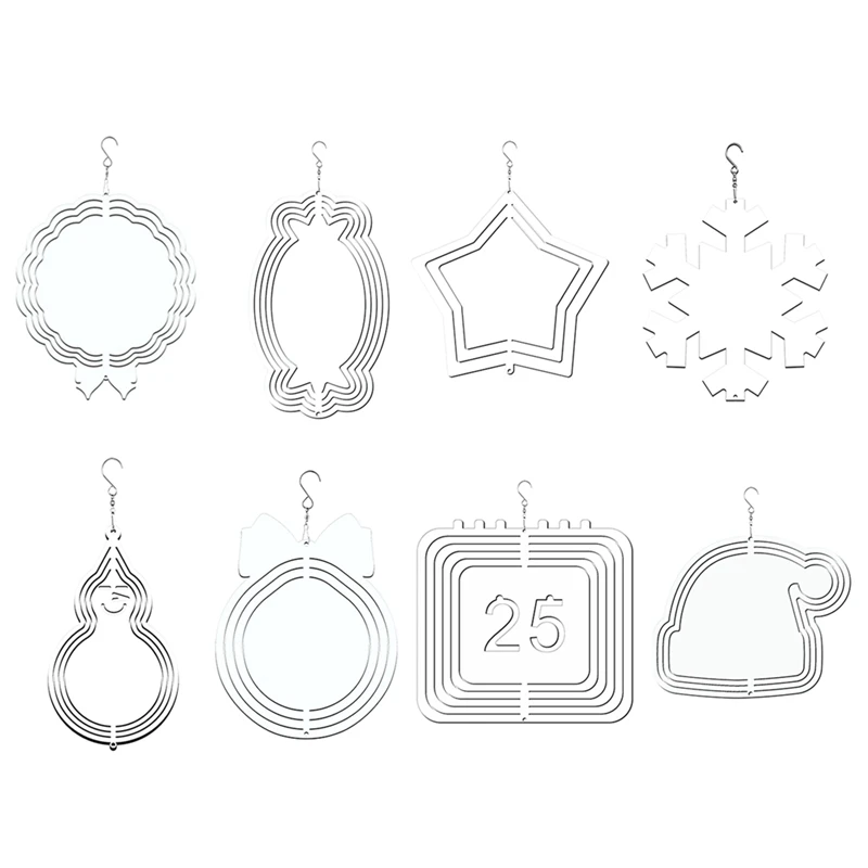 

8 шт., белые сублимационные украшения для дома и улицы