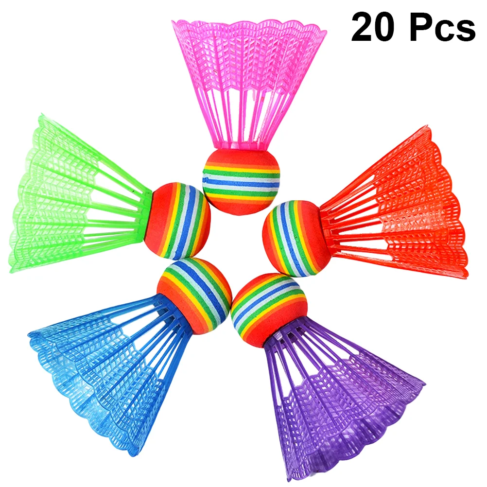 

20pcs Advanced Plastic Badminton Colored Shuttlecocks Rainbow Sports Gadget Sports Accessories for Sports Outdoor (Mixed