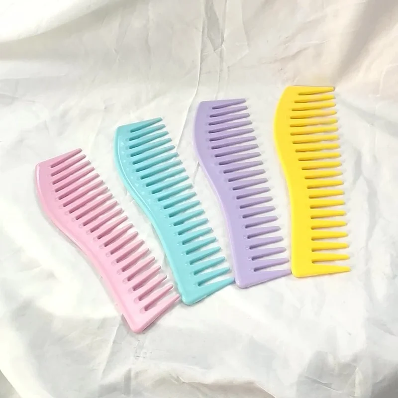 

4 Colors Hair Comb Plastic Double-head Comb Anti-static Brush Professional Wide Tooth Comb Hair Cutting Tool Barber Accessories