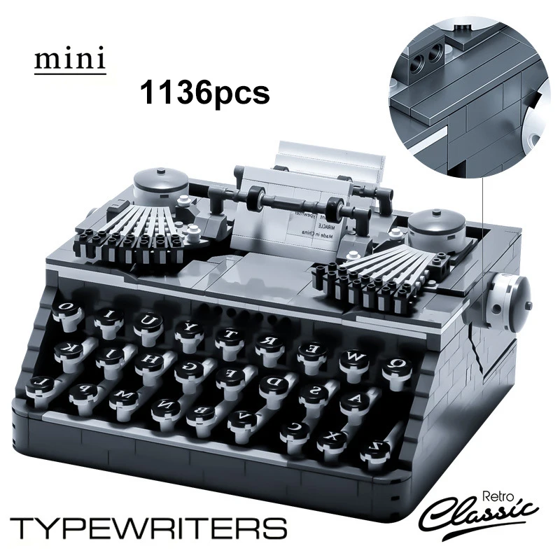 

Xingbao 00940 Коллекция Ретро машинки для письма модель клавиатуры строительный блок 1136 шт. Typer блоки с коробкой светильник игрушками для детей