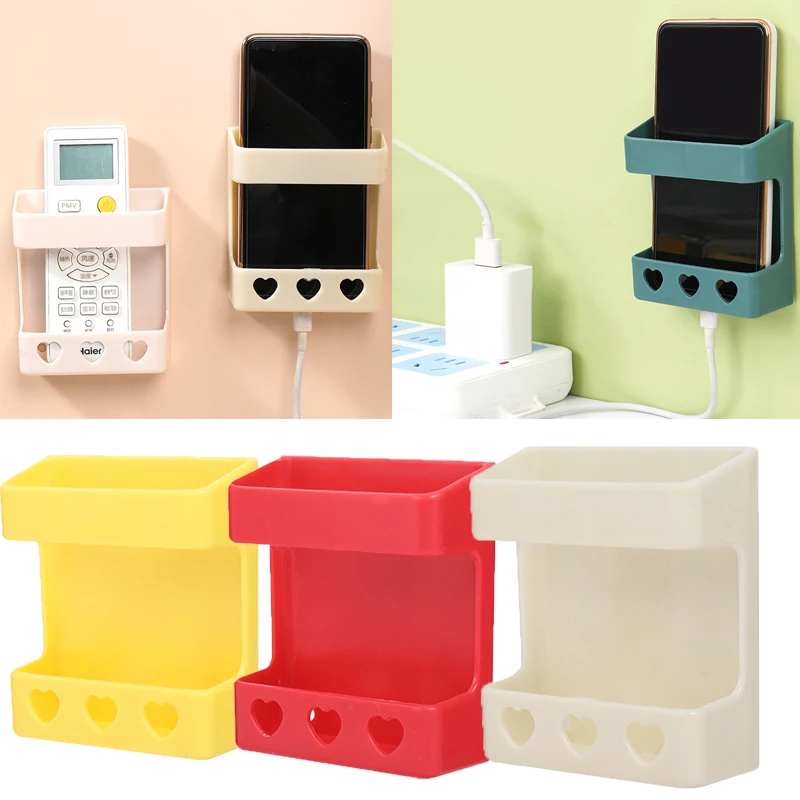 

Space Saving Mobile Phone Charging Holder Box Remote Control Hanging Organizer Electric Plug Holder Home Storage Organization