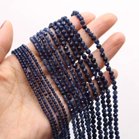 natural stone beads blue quartz round faceted beads charms for jewelry making diy necklace bracelet earrings accessory