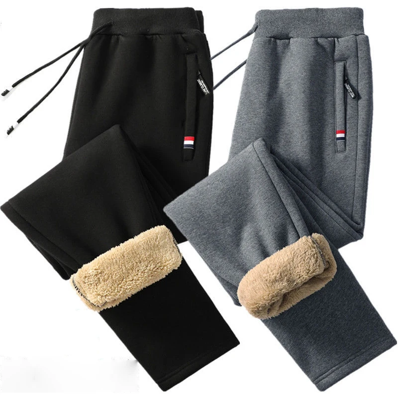 Meeste talvised lambavilla sisaldusega casual püksid, suurused M-5XL 2