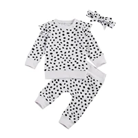 0 24m newborn baby girls print 3pcs sets long sleeve tops casual pants bow knot infant toddler casual autumn spring outfits