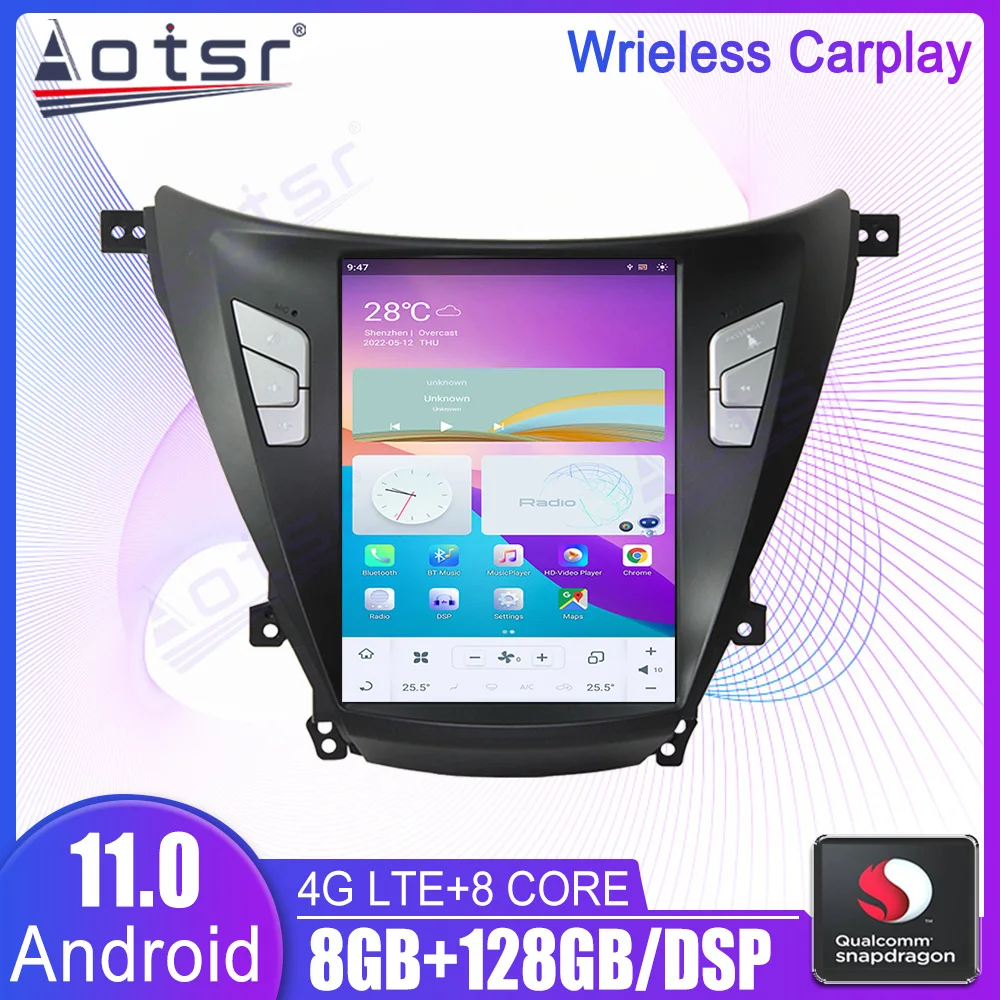 

Автомобильный мультимедийный радиоплеер Android стерео для Hyundai Elantra Avante I35 2011 - 2018 GPS Navi головное устройство Qualcomm Snapdragon Din