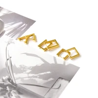 stainless steel hoop earrings triangle shape gold color for womengirl trendy style new arrival daily wear jewelry accessories