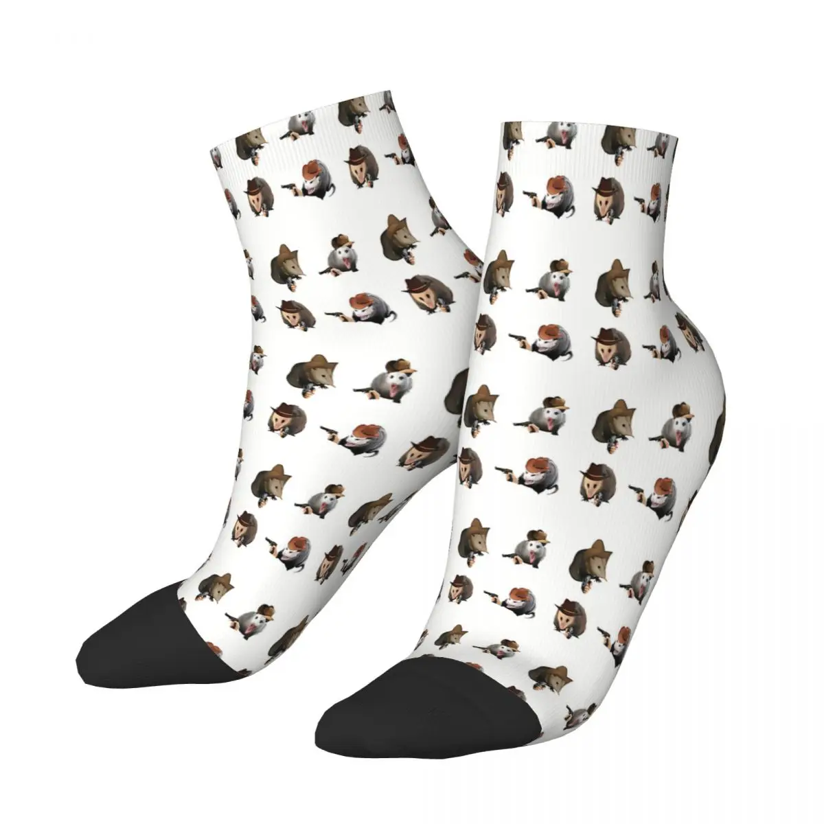 

Cowboy Possum Sticker Pack Ankle Socks Male Mens Women Winter Stockings Harajuku