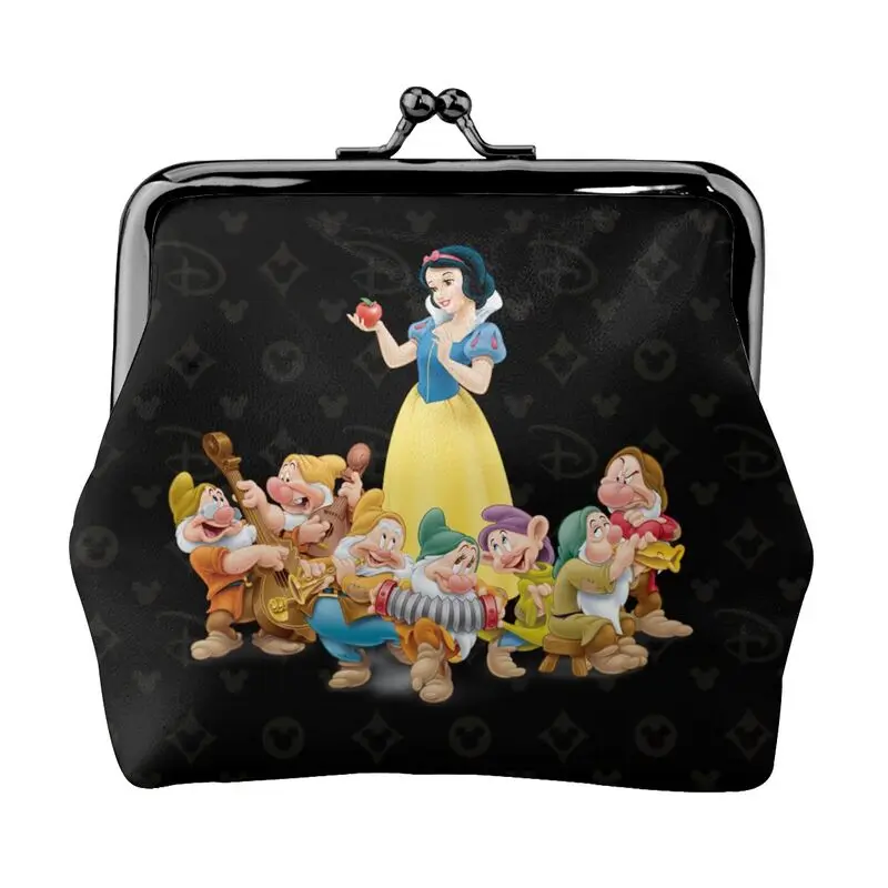 

Disney Brand Bag New Woman Cartoon Print Leather Kiss Lock Coin Purse Design Short Wallet High Quality Girl Clutch Card Holder