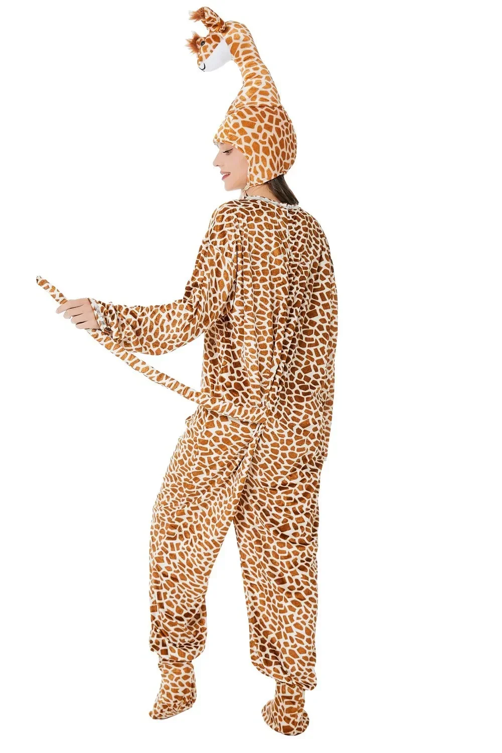 Взрослый косплей тигр корова панда жираф пижама сценический костюм