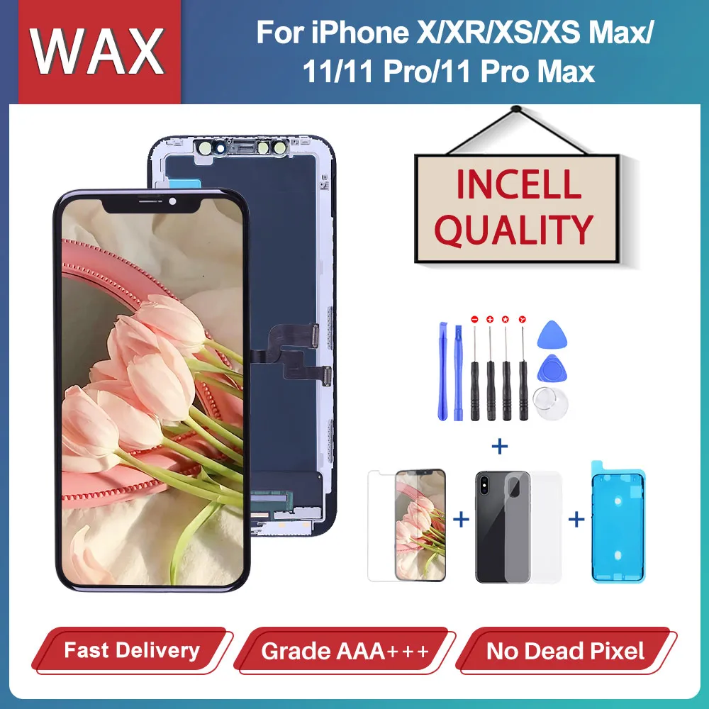 

ЖК-дисплей класса A + для iPhone X XS Max XR 11 Pro Max, 3D сенсорный экран, восковой преобразователь в сборе, запасные части с подарками