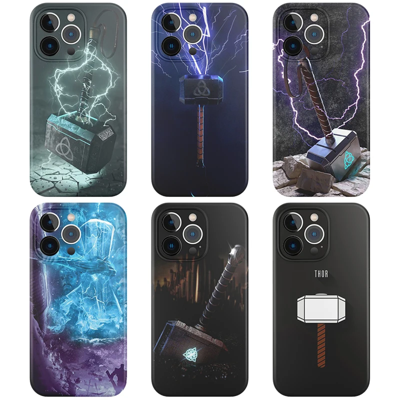 

Чехол M-Marvel с молотком Тора для телефона IPhone 13 Pro Max 12 11 Xr X Xs 7 8 6 6s Plus SE 2020, мягкий силиконовый дизайнерский чехол, чехлы