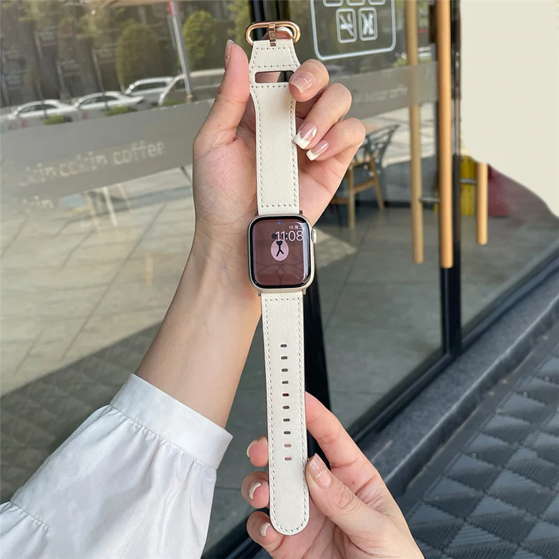 

Leather Strap For Apple Watch Band 45mm 41mm 44mm 40mm 38mm 42mm Men Women Business Bracelet Correa For Apple Watch 8 7 6 5 SE 4