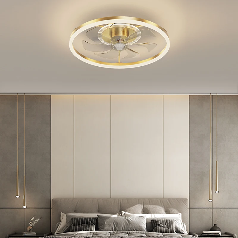 

Nordic Modern LED Fan Light Ceiling Fan Remote Control With PC Fan Blade For Bedroom Lighting Decoration Living Room