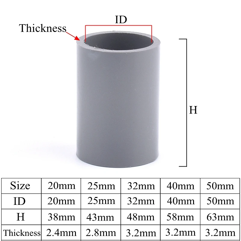 

SgooHan серые ПВХ фитинги для садового водопровода 20/25/32/40/50 мм