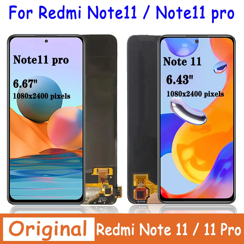 

Original For Xiaomi Redmi Note 11 Pro LCD 2201116TG For Redmi Note11 LCD With Touch Screen 2201117TG 2201117TI 2201117TY Display