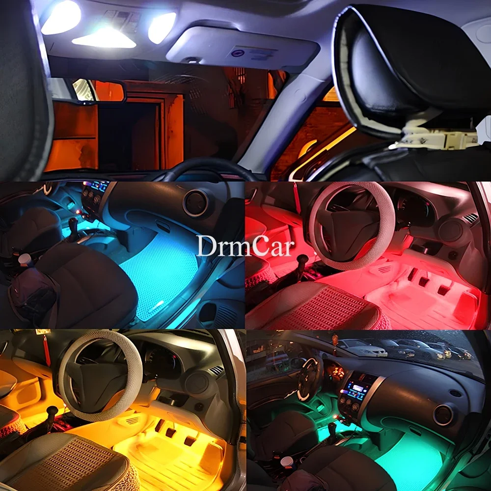 2X C5w Автомобильный светодиодный RGB 5050 6SMD 41 мм гирлянда купола Авто дверные фонари