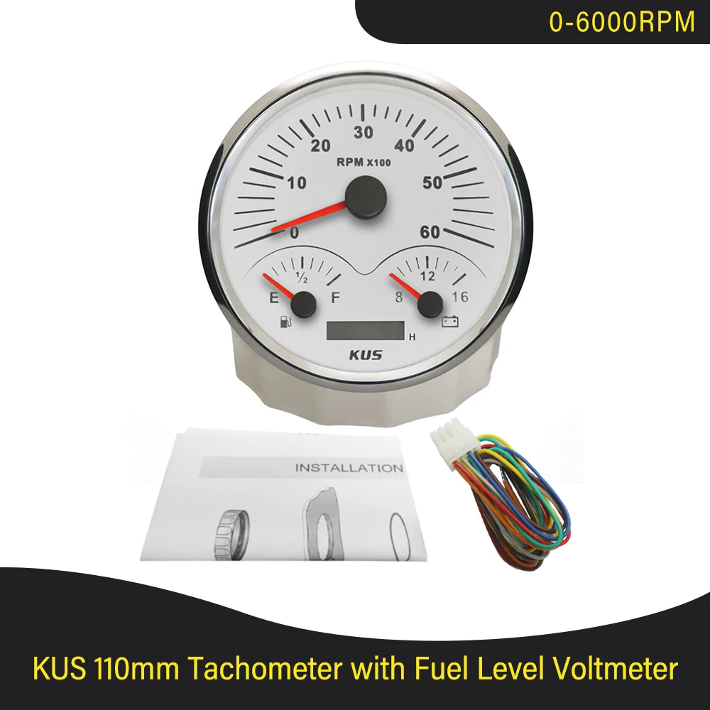 Многофункциональный Тахометр KUS вольтметр уровня топлива 12 В измеритель