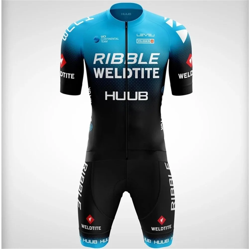 

Summer Team Men's Skinsuit Bicycle Short Sleeve Jumpsuit Huub Mountain Bike Quick Drying Cycl Sportswear Triathlon Suit Maillot
