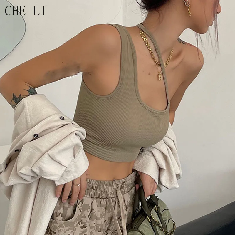 

Sexy Knit Vest Women Summer Casual Halter Off Shoulder Sleeveless Top Streetwear Fashion Cotton Wild Basic Female Tops Hot