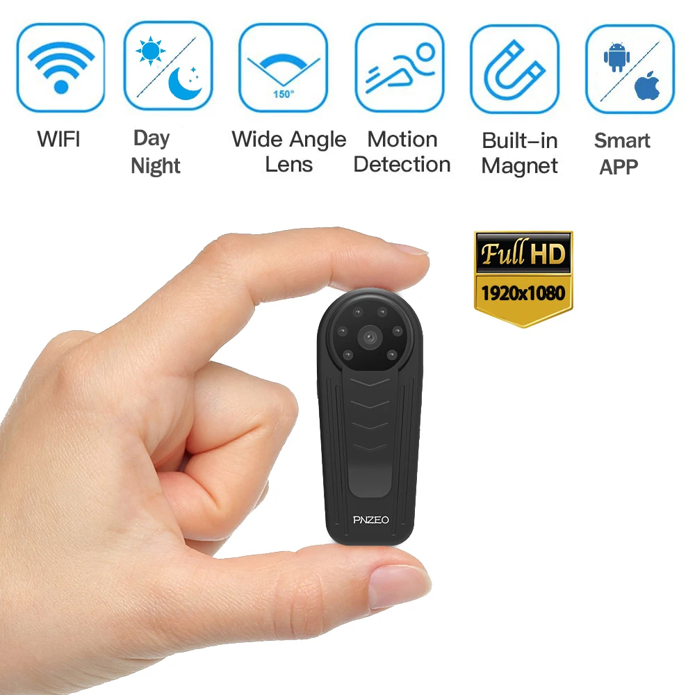 Mini Cameras Portable WiFi Camera 1920X1080P Full HD Recording Cam Meeting/Class/Sport Recorder Security Camera