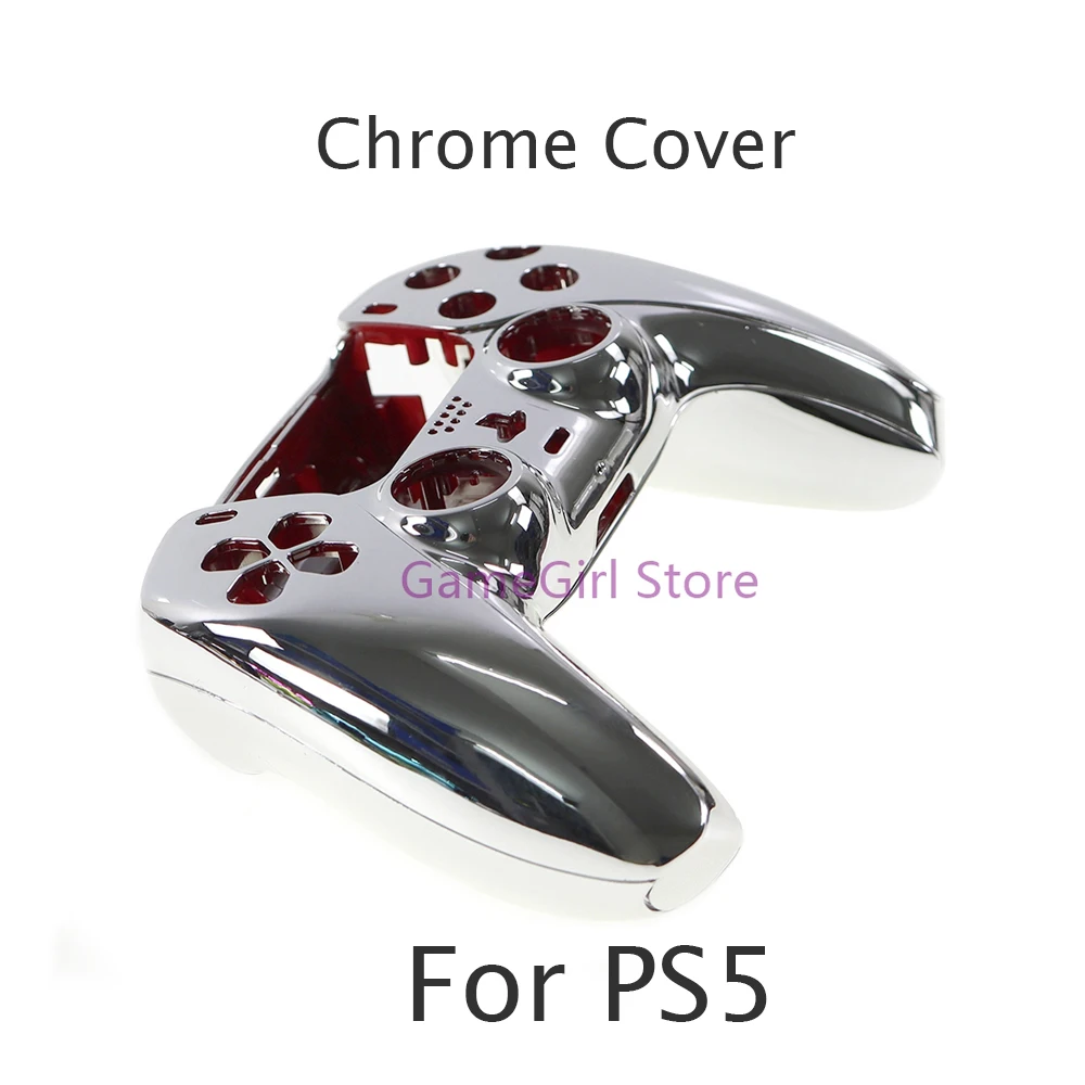 

1set Chrome Plating Housing Shell Case Front Back Cover Faceplate Skin For PS5 Playstation 5 Controller Gamepad Replacement