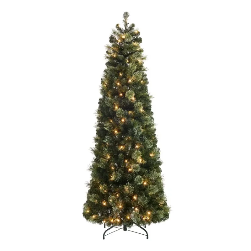 

6 ft Pre-Lit Bethel Pine Pop-up Artificial Christmas Tree, 150 LED, Green, by Holiday Time