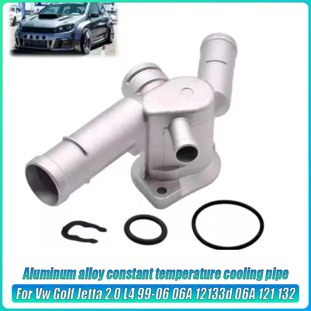 

Комплект термостата охлаждающей трубы из алюминиевого сплава для Vw Golf Jetta 2,0 L4 99-06 06A 12133d 06A 121 132 Детали двигателя автомобиля