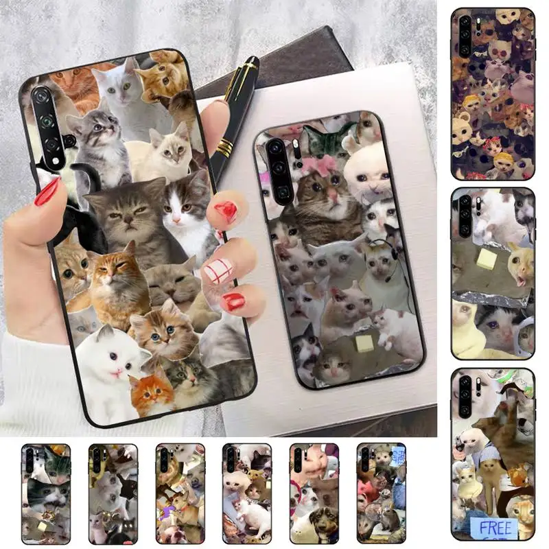 

Crying Cat Memes Phone Case for Huawei P30 40 20 10 8 9 lite pro plus Psmart2019