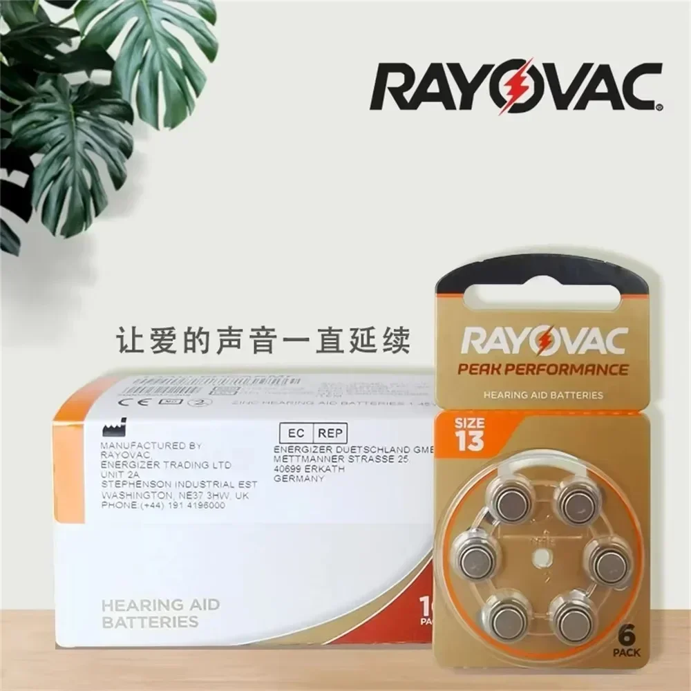 6-60 шт. Батарейки Rayovac PEAK A13 13A P13 PR48 (размер 13) цинк-воздушные для слуховых аппаратов 1.45V для BTE, CIC, RIC, OE слуховых аппаратов (art.: 3920dbb3d033e) - 3920dbb3d033e