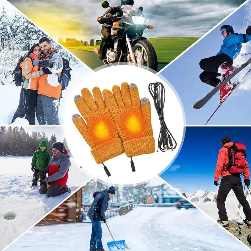 Heated Gloves Screen Touchable Heated Thermal Gloves For Winter Sports USB Charging Hand Warmer For Outdoors Climbing Hiking 4 Heated Gloves Screen Touchable Heated Thermal Gloves For Winter Sports USB Charging Hand Warmer For Outdoors Climbing Hiking 4