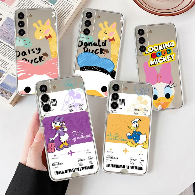 

Clear Case For Samsung Galaxy S22 S20 FE S21 S10 S9 Plus Note 20 Ultra 10 Lite 9 8 Soft Phone Shell Cute Donald Duck