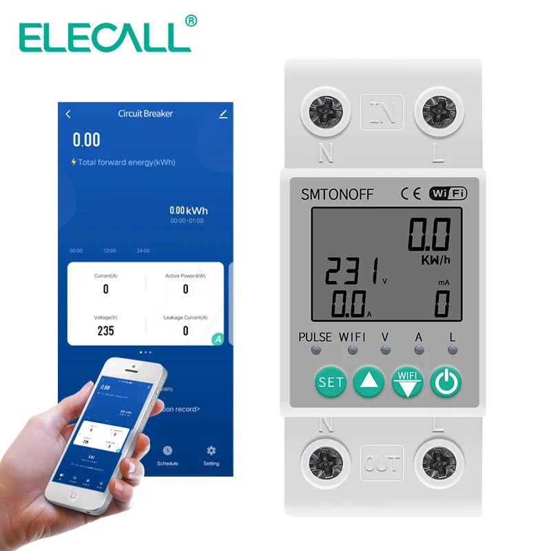 

Умный счетчик энергии Tuya WIFI, предоплата, счетчик энергии кВтч, ваттметр, защита от утечки под напряжением