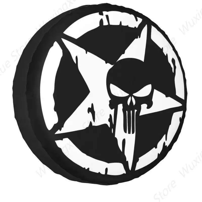 Военный тактический чехол для запасного колеса со звездой и черепом