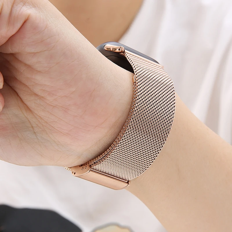 Milanese Loop Strap for Apple Watch Band 49mm 45mm 41mm 44mm 40mm 42/38mm Stainless Steel Metal IWatch Series 8 7 6 SE 5 4 ultra