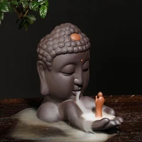 incense burner shockproof exquisite dark brown meditation waterfall buddha incense holder for hallway